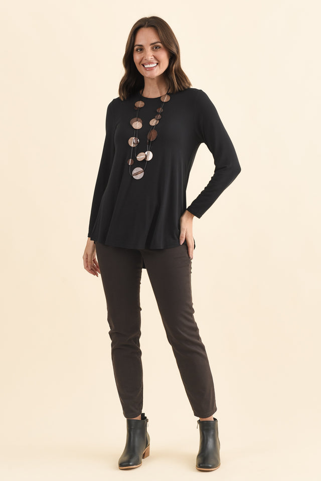 Buttery Carla Black Top,Brunette model,alt text|model:MJ image 7
