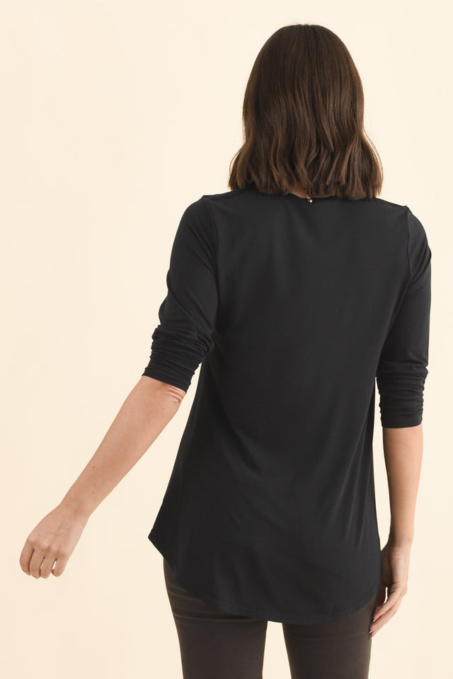 Buttery Carla Black Top,Brunette model,alt text|model:MJ image 5