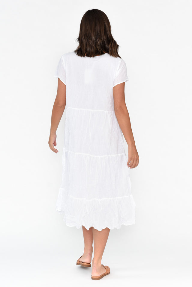 Carmen White Crinkle Cotton Dress