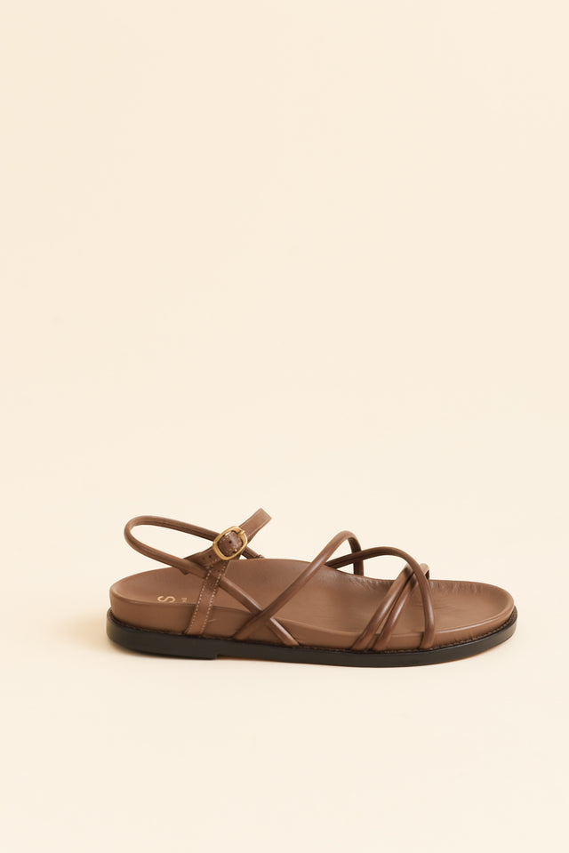 Carmina Mocha Leather Strappy Sandal