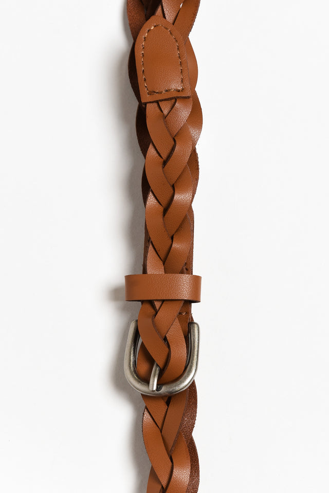 Carol Tan Leather Plaited Belt image 1