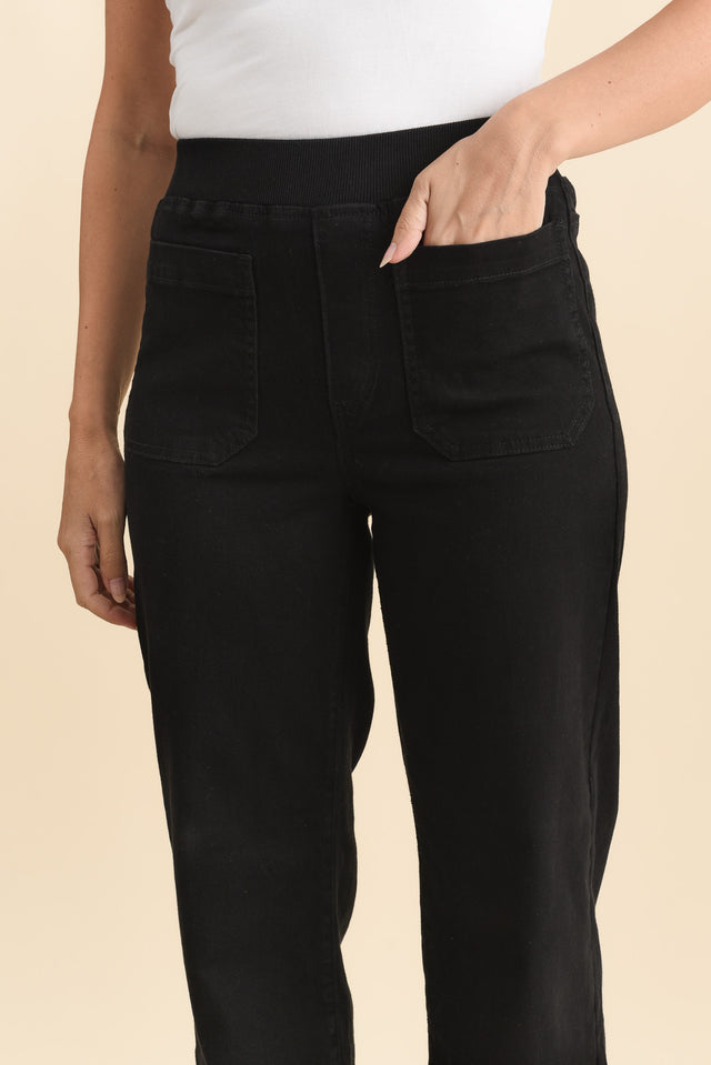 Carpenter Black Stretch Jeans,Brunette model,alt text|model:MJ image 6