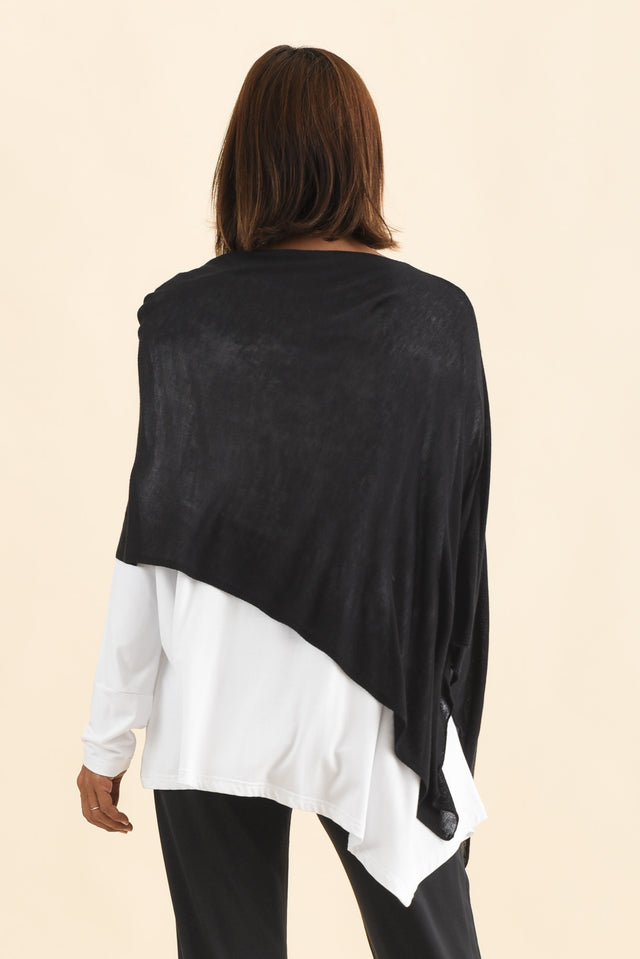 Carrie Black Cashmere Bamboo Poncho image 5