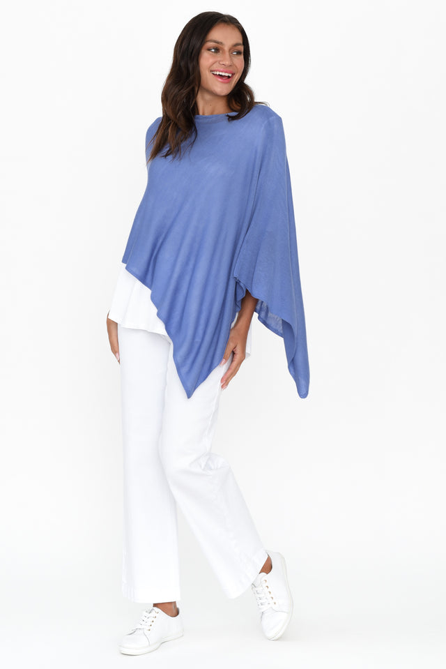 Carrie Blue Cashmere Bamboo Poncho image 8