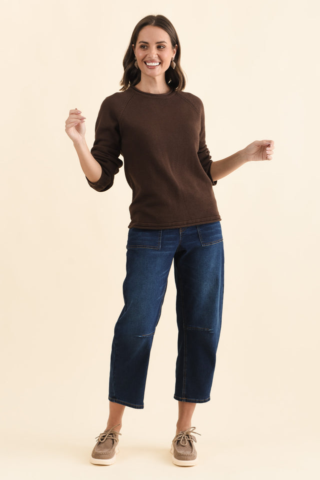 Carrie Chocolate Cotton Knit Jumper image 7