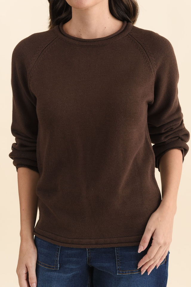 Carrie Chocolate Cotton Knit Jumper image 6