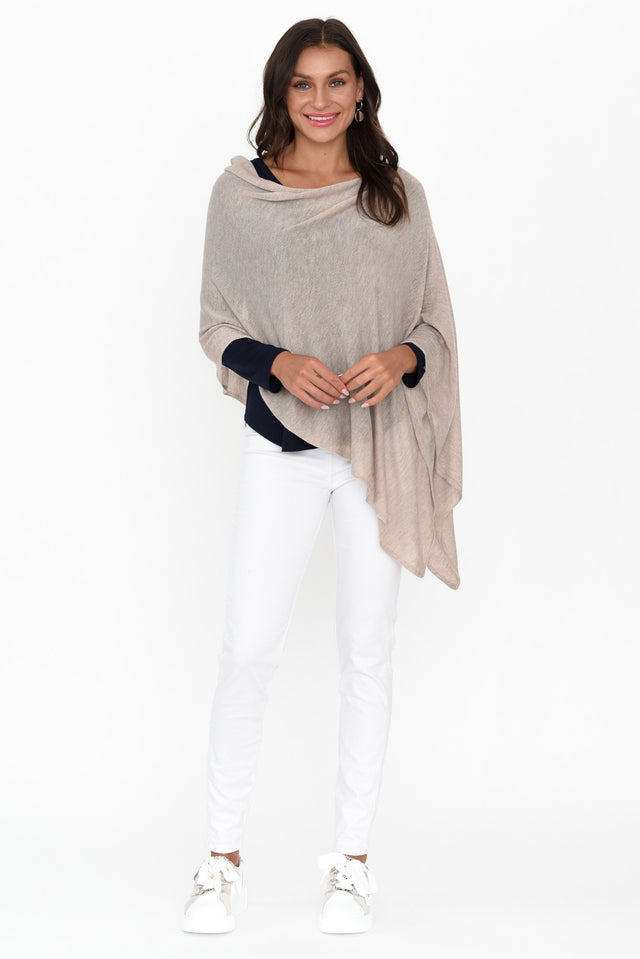 Carrie Natural Cashmere Bamboo Poncho