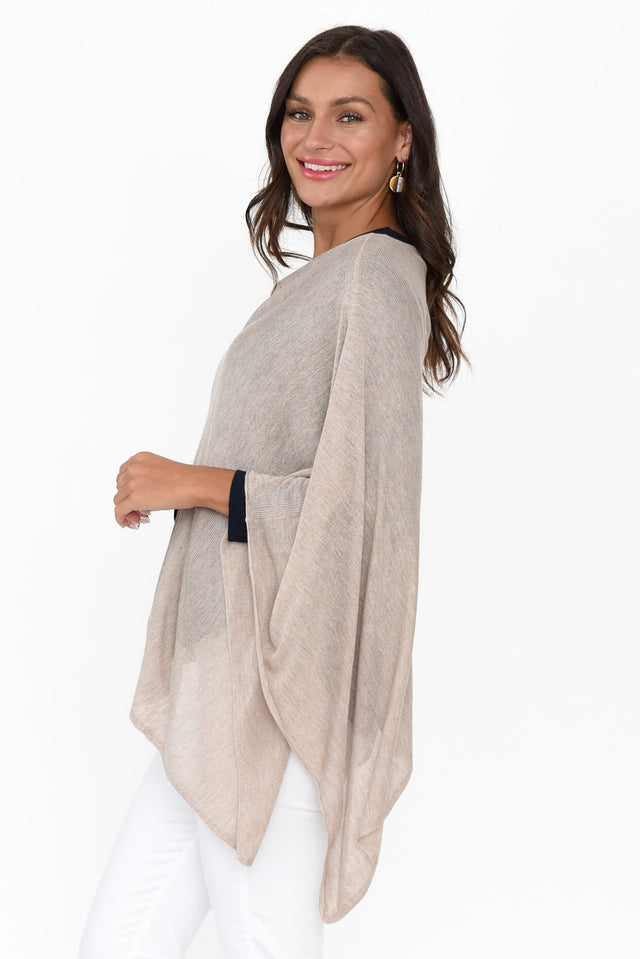 Carrie Natural Cashmere Bamboo Poncho image 4