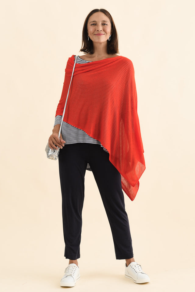 Carrie Red Cashmere Bamboo Poncho image 8
