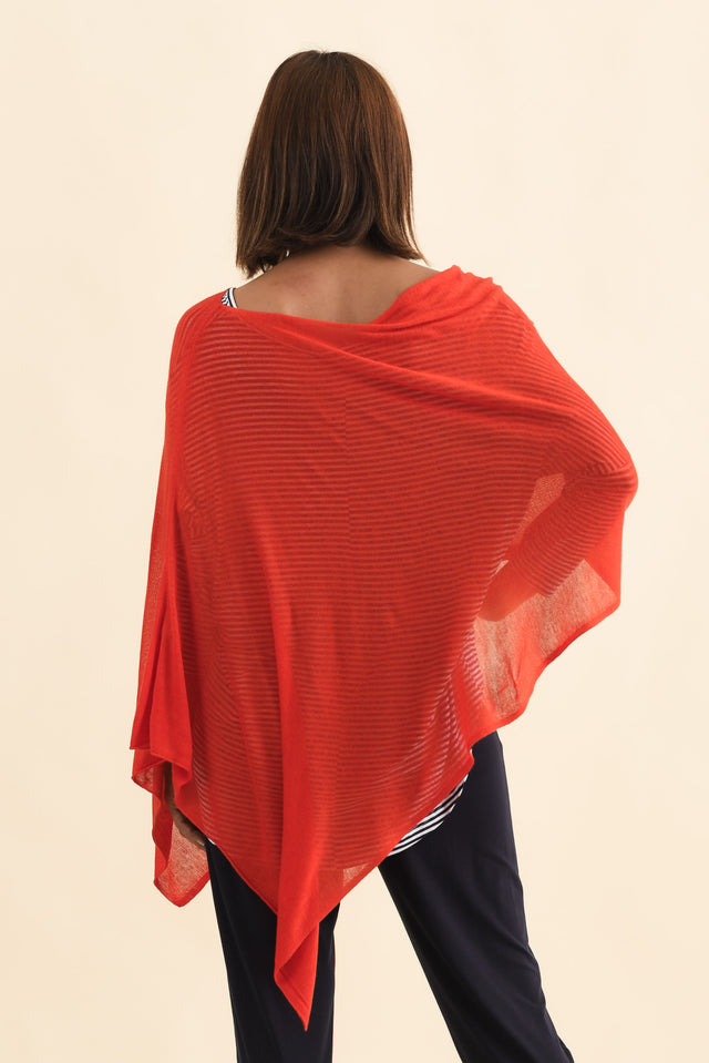 Carrie Red Cashmere Bamboo Poncho image 6