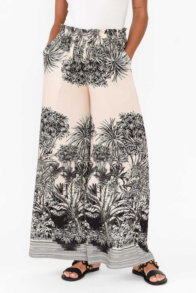 Carson Black Jungle Ruched Pants image 1