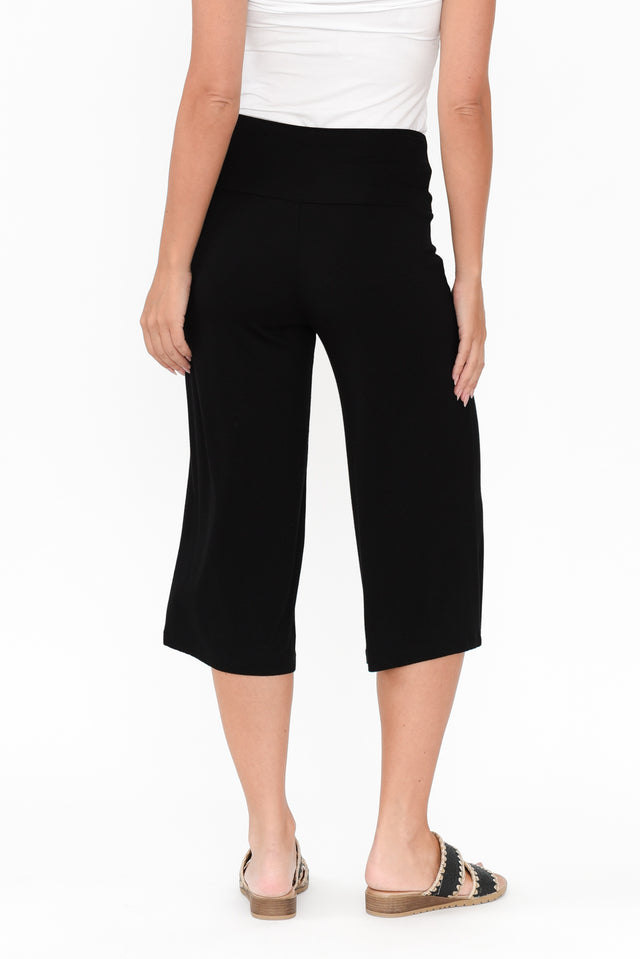 Cassie Black Bamboo Cropped Pants