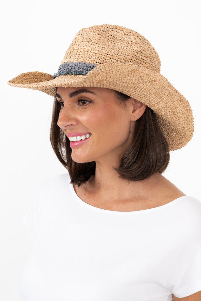 Cassie Cobalt Raffia Cowboy Hat image 1