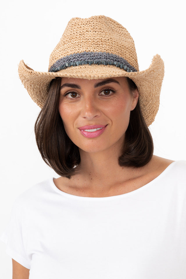 Cassie Cobalt Raffia Cowboy Hat image 3