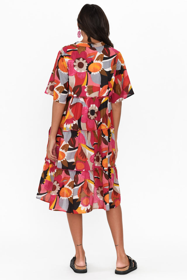 Castaway Pink Abstract Cotton Dress image 6