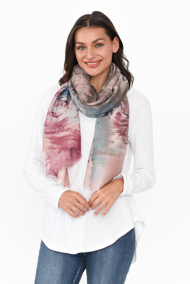 Cathy Blush Contrast Scarf image 1