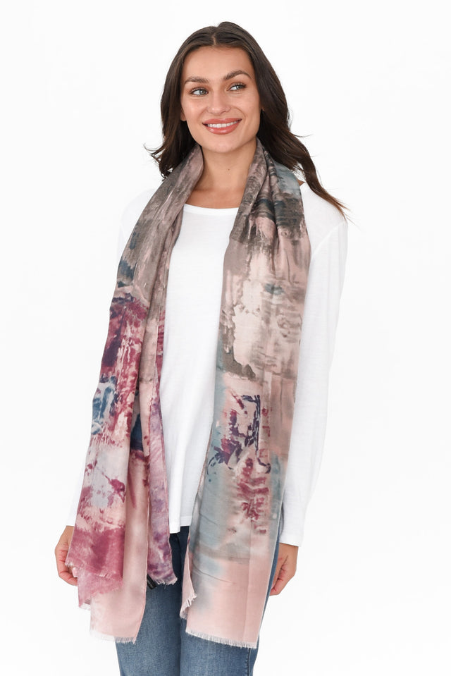 Cathy Blush Contrast Scarf image 2