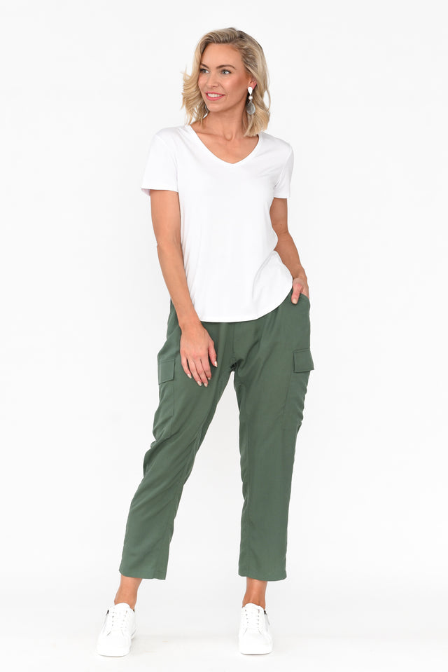 Caylee Emerald Lyocell Cargo Pants image 5