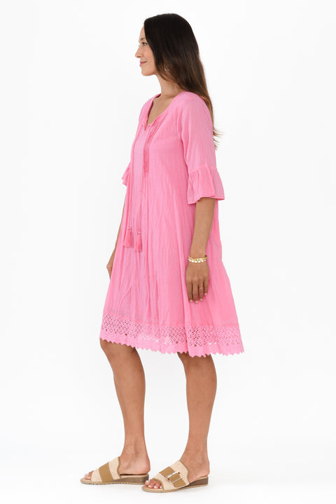 Cayman Orange Flower Cotton Tunic Dress