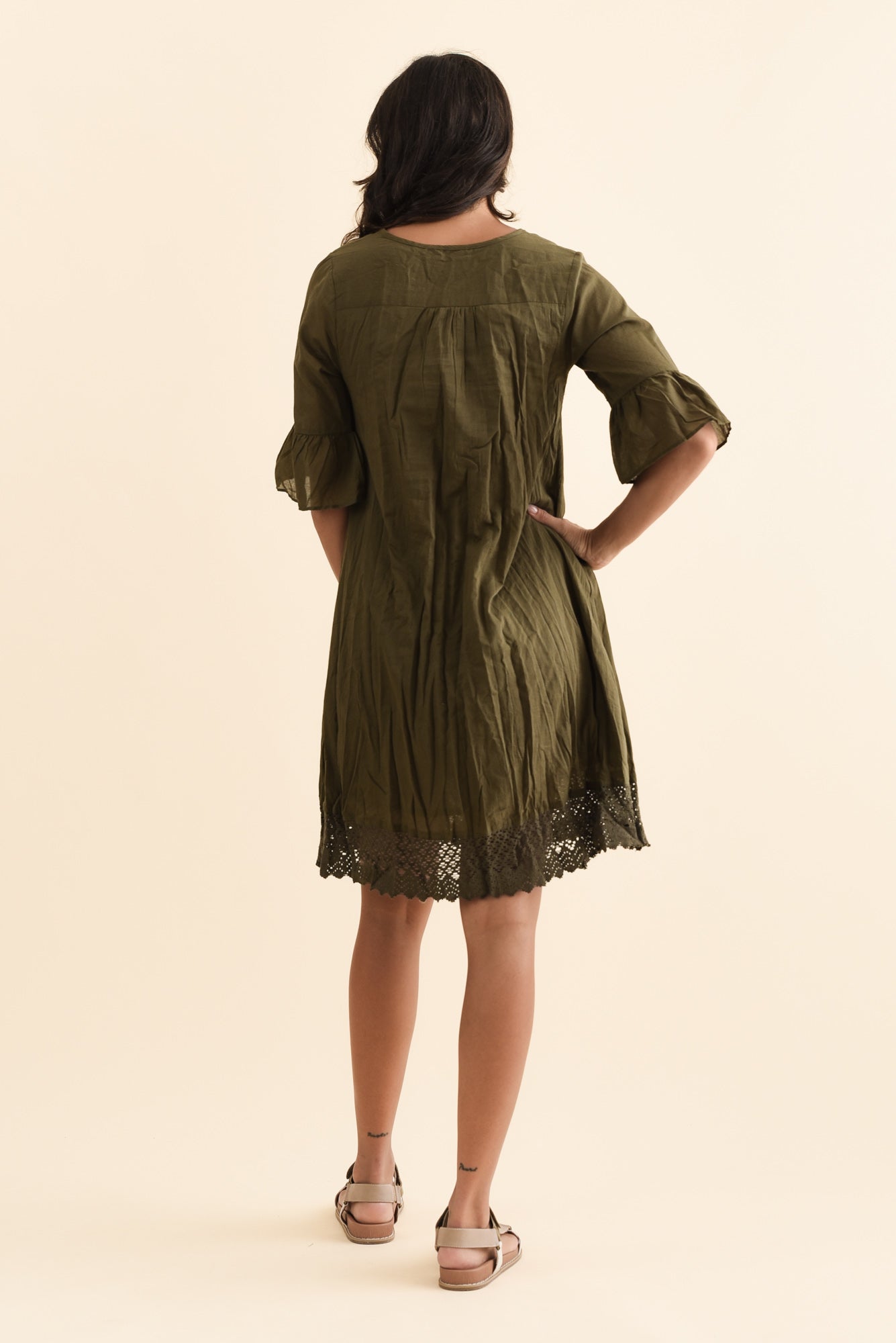 Cayman Khaki Cotton Tunic Dress