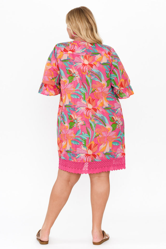 Cayman Pink Hawaiian Cotton Tunic Dress image 10