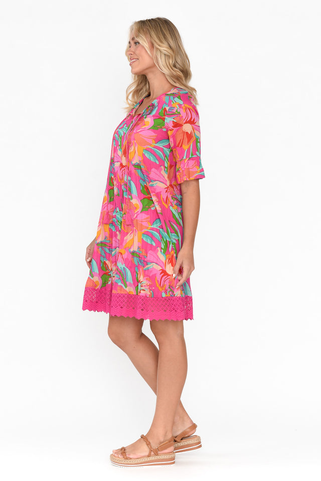 Cayman Pink Hawaiian Cotton Tunic Dress image 4