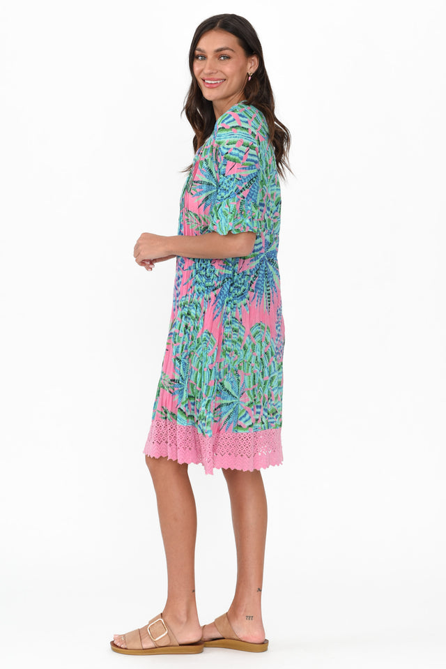 Cayman Pink Tropical Cotton Tunic Dress image 4