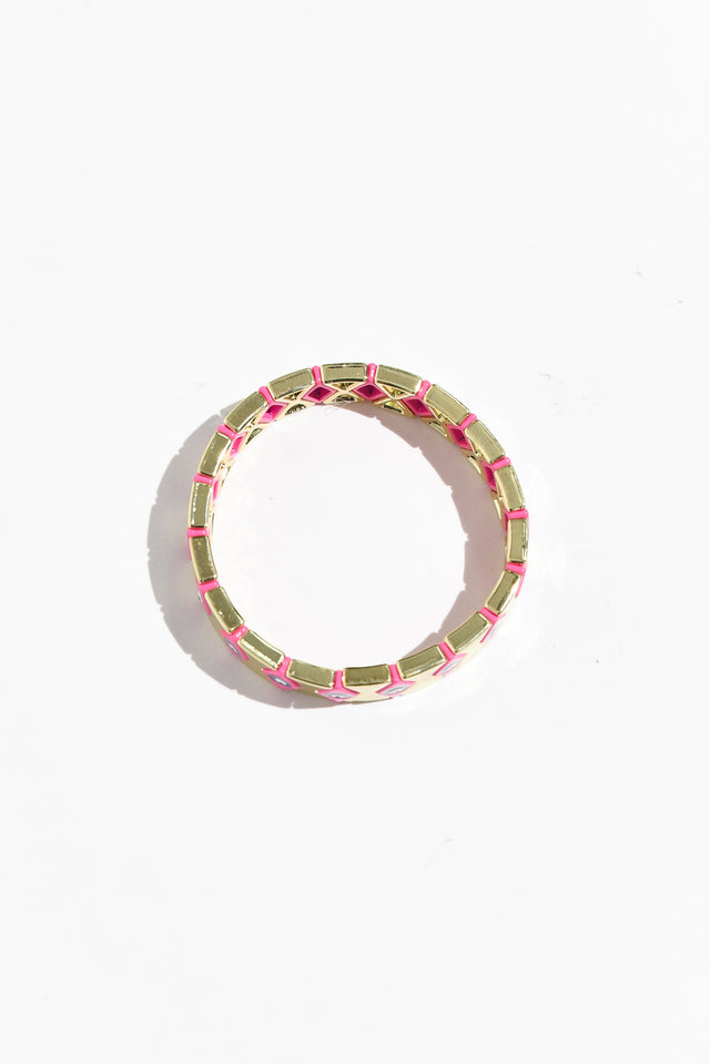 Celeste Pink Beaded Eye Bracelet