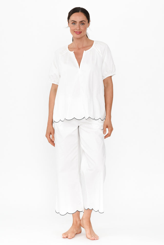 Celia White Cotton Pyjama Top banner image