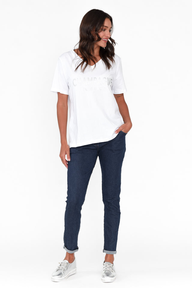 Champagne White Cotton Tee banner image
