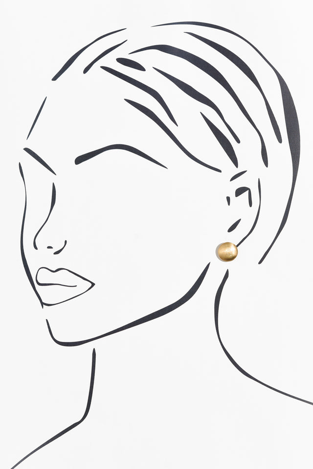 Chania Gold Ball Stud Earrings image 2