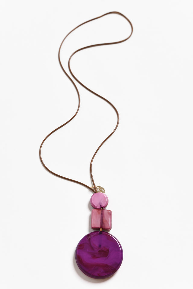 Chantelle Purple Resin Disc Necklace