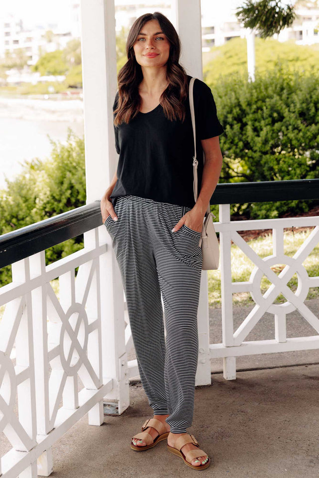 Charcoal Stripe Weekend Pants image 1