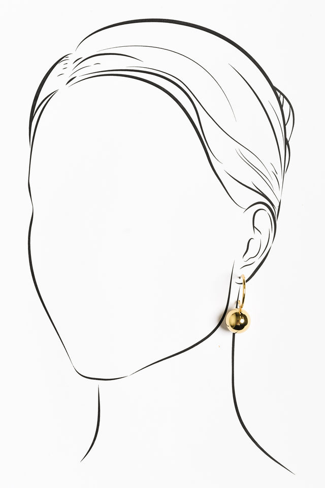 Chelsea Gold Ball Drop Earrings image 2