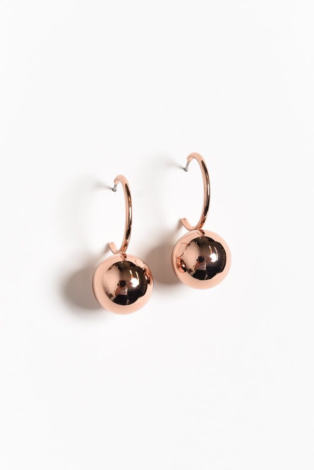 Cleo Rose Gold Ball Hoop Earrings image 1