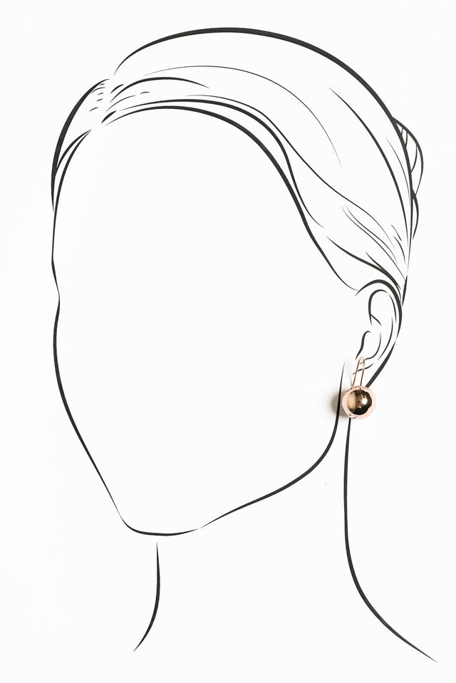 Chelsea Rose Gold Ball Drop Earrings image 2