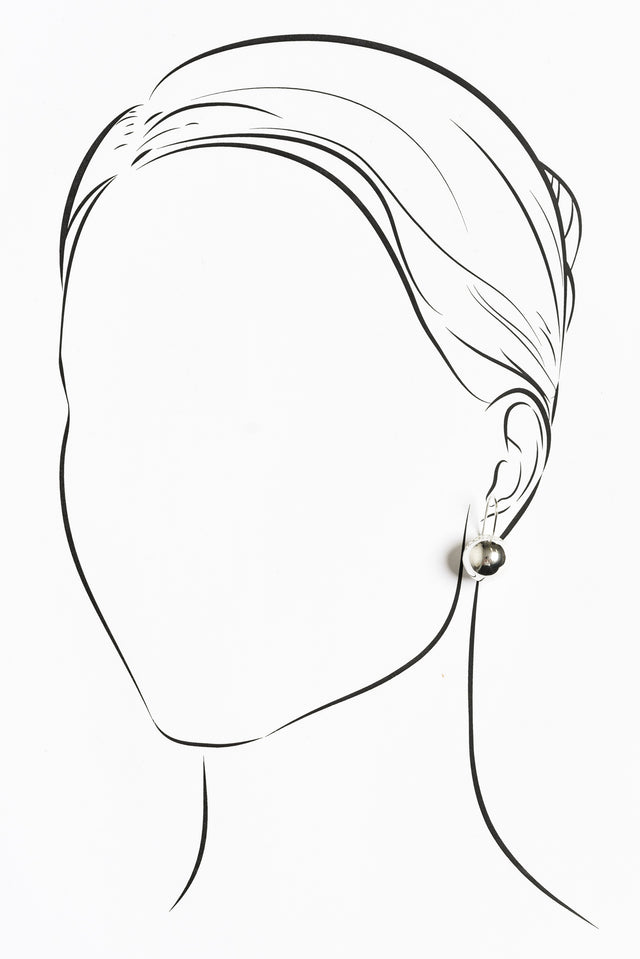 Chelsea Silver Ball Drop Earrings image 2