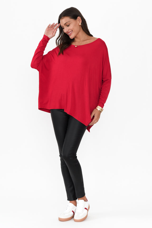 Cherry Bamboo Relaxed Boatneck Top image 7