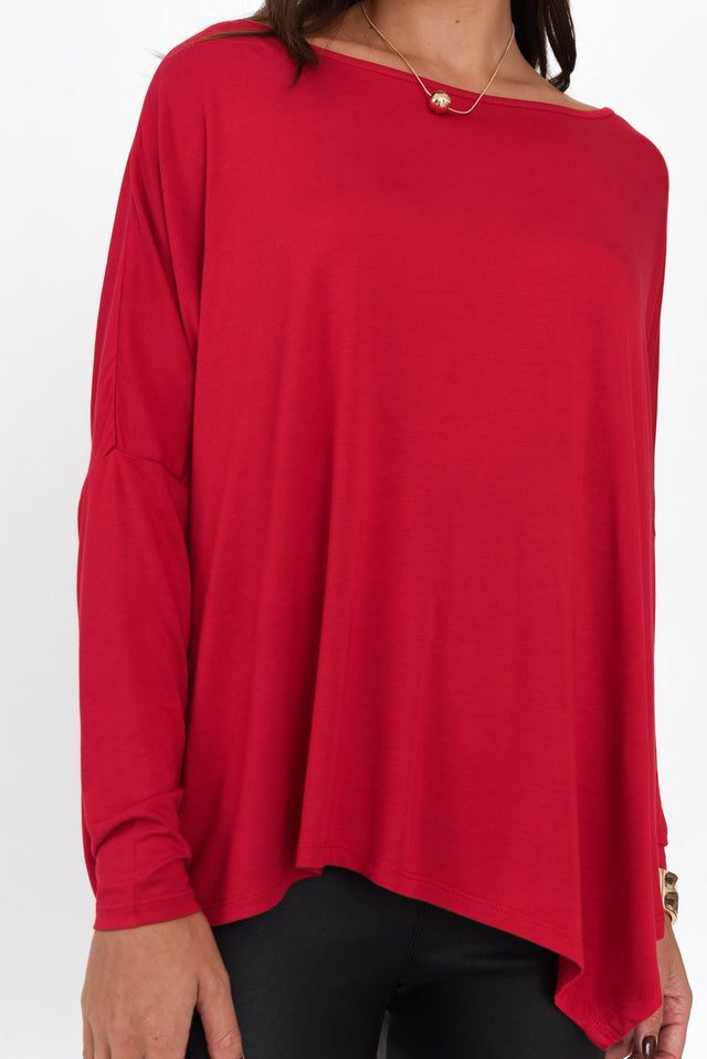 Cherry Bamboo Relaxed Boatneck Top image 5