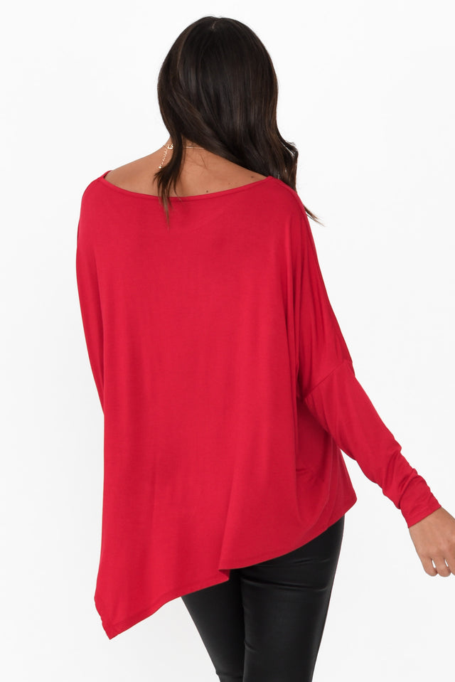 Cherry Bamboo Relaxed Boatneck Top