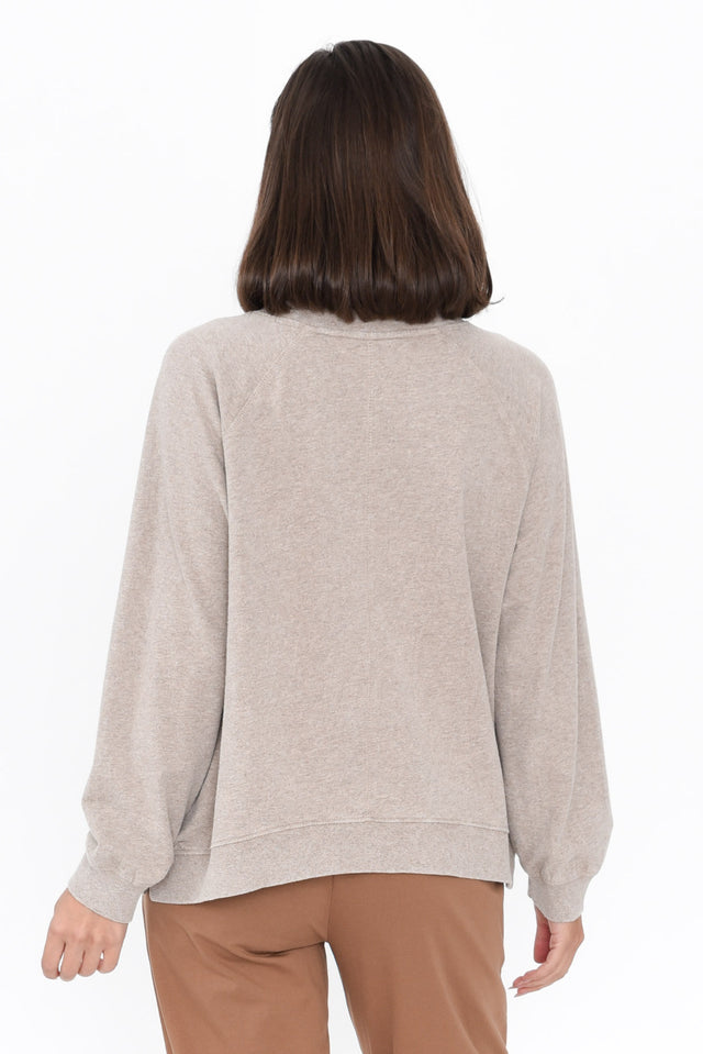 Chessie Beige Cotton Long Sleeve Top image 5