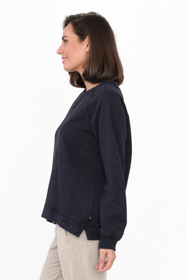 Chessie Black Cotton Long Sleeve Top image 3