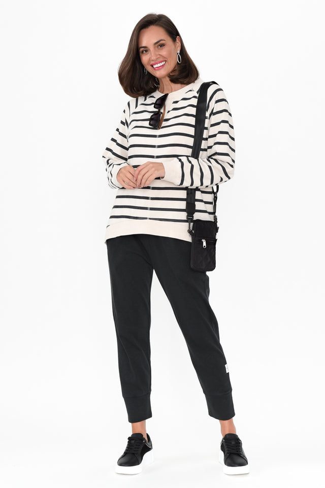 Chessie Black Stripe Cotton Long Sleeve Top image 3