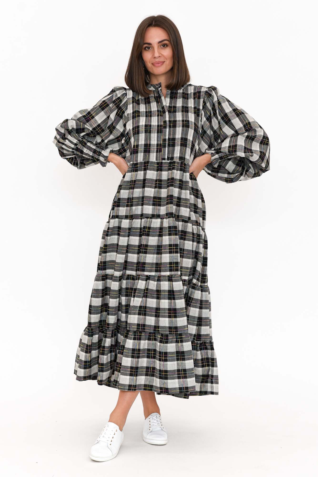 Checkered best sale maxi dress