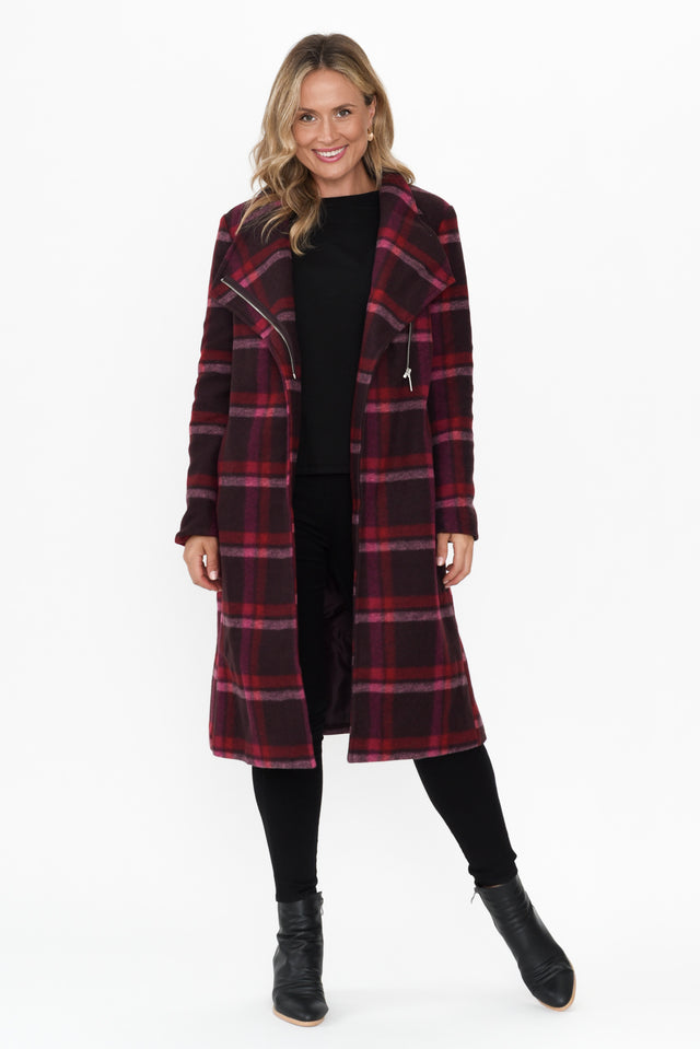Choose You Red Check Tie Coat image 3