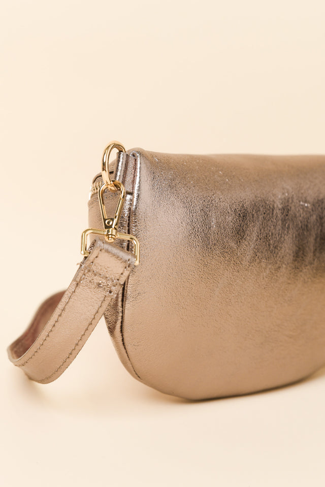 Christine Champagne Metallic Leather Bumbag image 3