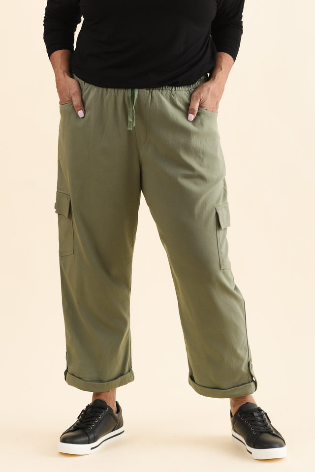 Cindy Sage Denim Cargo Pants image 8