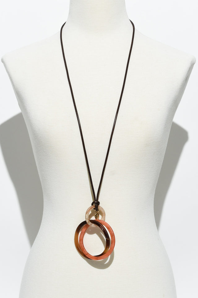 Claire Brown Circle Pendant Necklace