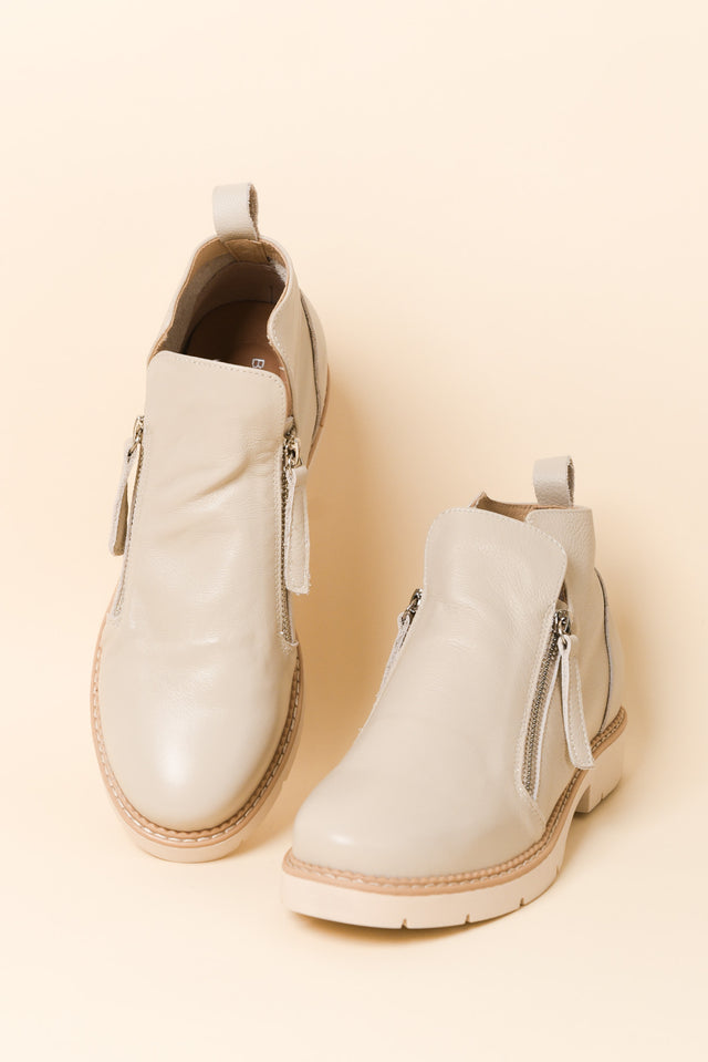 Clara Grey Leather Zip Boot image 3