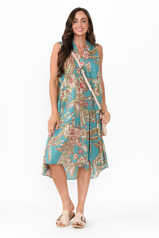 Claudia Blue Garden Cotton Dress banner image